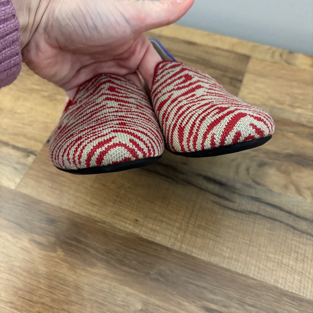 Rothy’s The Loafer Zebra Knit Flats Animal Print Limited Edition Red - Picture 5 of 9